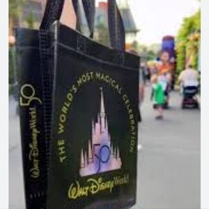 2 Disney Collectors Black and Purple Celebration Small Tote Lunch Bag - New